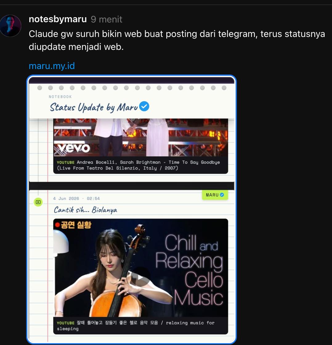 Posting ke Threads ama X

https://www.threads.com/@notesbymaru/post/DZKxmKgmpwm
